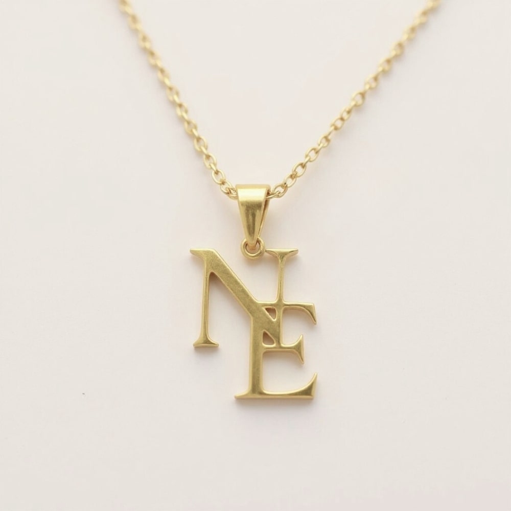 Collier monogramme personnalisé – Initiales entrelacées