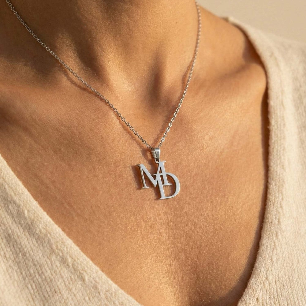 Collier monogramme personnalisé – Initiales entrelacées