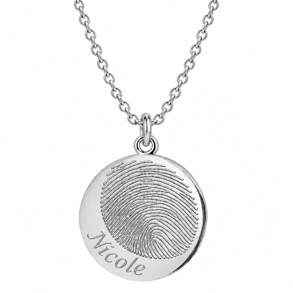 Collier empreinte digitale avec gravure