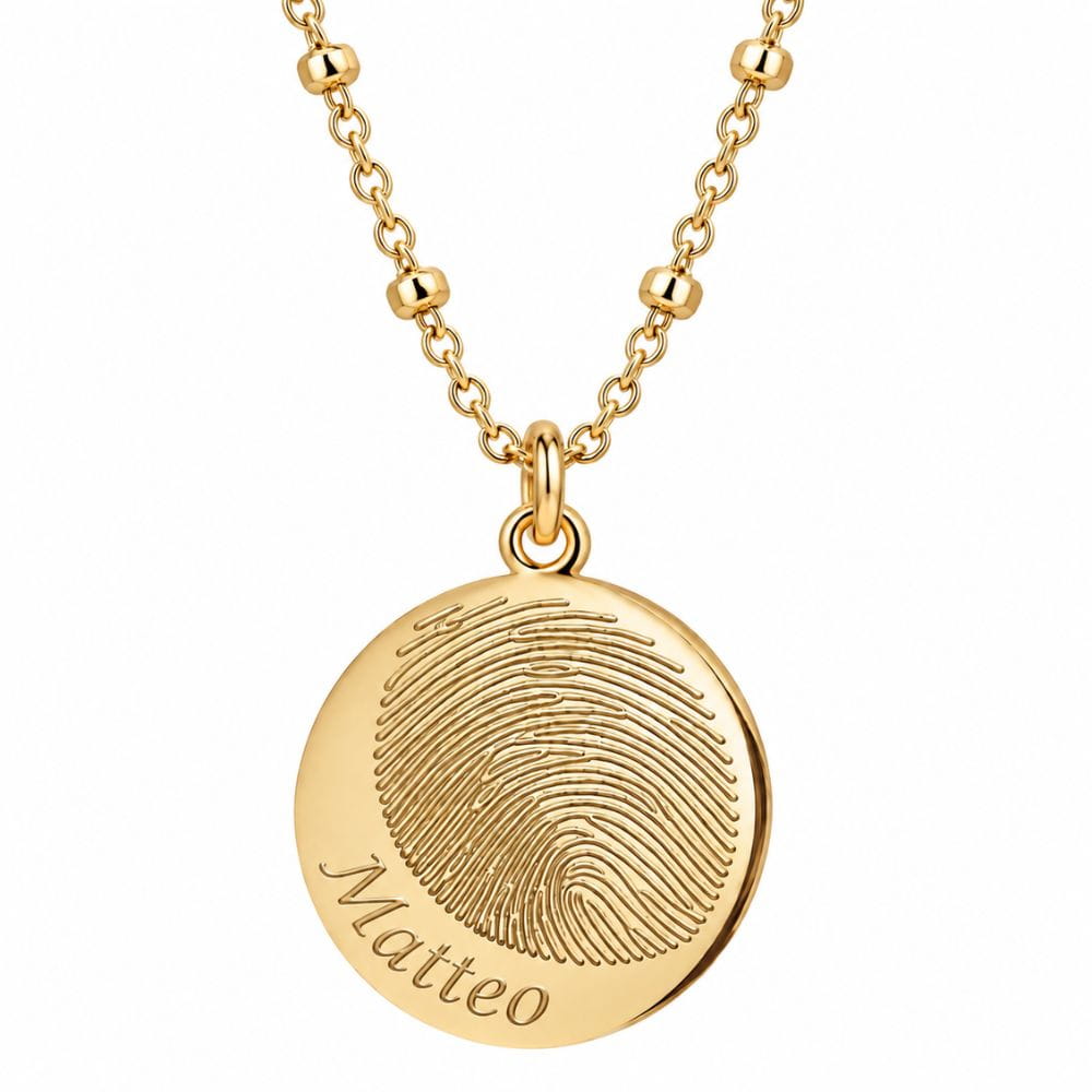 Collier empreinte digitale avec gravure