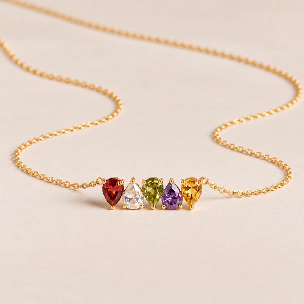 Collier pierres de naissance jusqu’à 5 pierres