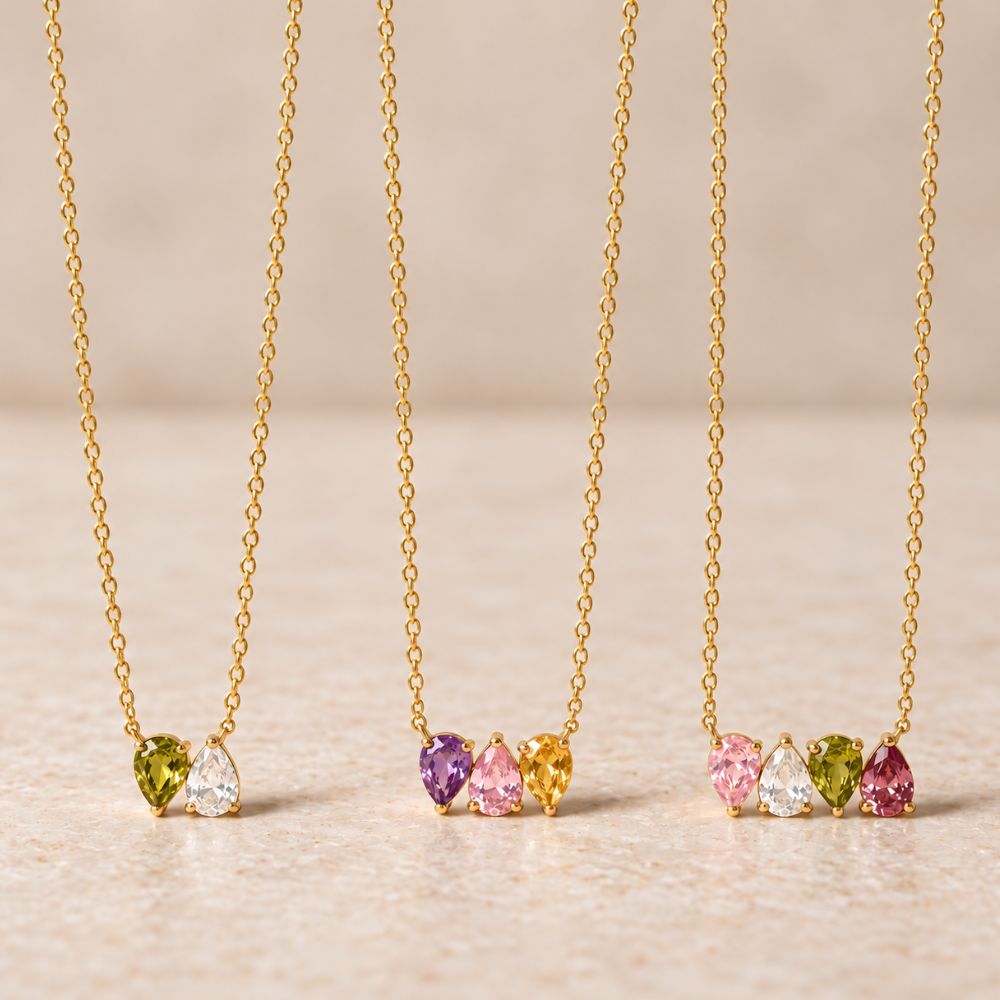 Collier pierres de naissance jusqu’à 5 pierres