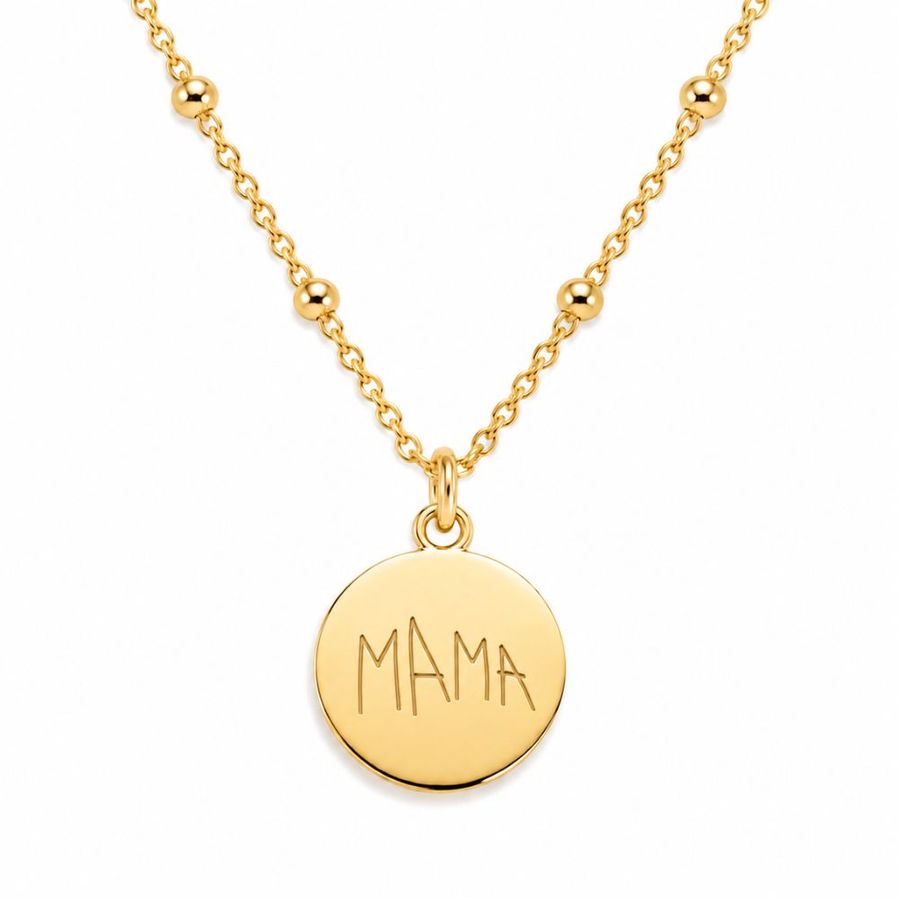Collier avec dessin – Pendentif rond gravé au diamant