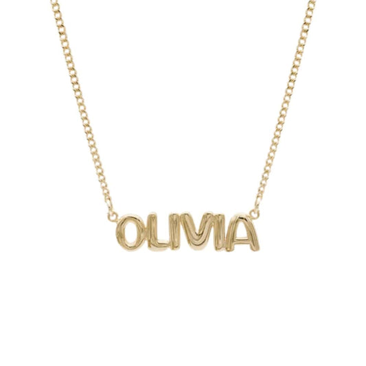 Bubble Namenskette Necklaces Loanya Gold 40 cm 