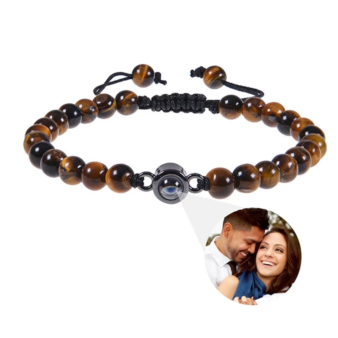 Bracelet photo en pierre de lave | Photoprojection