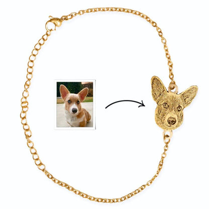 Armband mit Haustier Portrait Bracelet Loanya Gold 