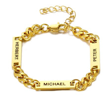 Charger l&#39;image dans la galerie, Armband mit Namensanhängern Bracelet Loanya Gold 16 - 20 cm 

