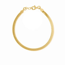 Charger l&#39;image dans la galerie, Herringbone Armband &quot;3mm&quot; mit 18-Karätiger Vergoldung Bracelet Loanya Gold Frauen (15 cm + 4 cm) 
