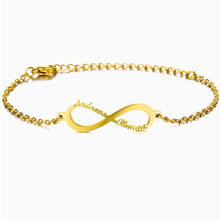 Charger l&#39;image dans la galerie, Infinity Namensarmband Bracelet Loanya Gold 
