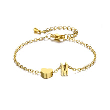 Charger l&#39;image dans la galerie, LOANYA Armband mit Herz und Buchstabe Loanya Gold A 

