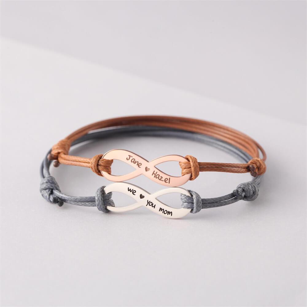 LOANYA Armband mit personalisiertem Unendlichkeitssymbol Loanya Roségold Blau 