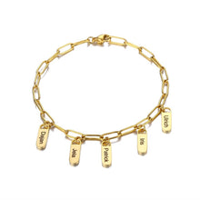 Charger l&#39;image dans la galerie, LOANYA Gliederarmband mit personalisierten Anhängern Bracelets Loanya Gold 17 cm 

