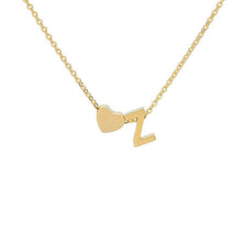 Charger l&#39;image dans la galerie, LOANYA Halskette mit kleinem Herz und einem Buchstaben Loanya Gold Z 
