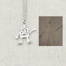 Charger l&#39;image dans la galerie, LOANYA Kinderzeichnung als Halskette oder Anhänger Loanya Silber Halskette 
