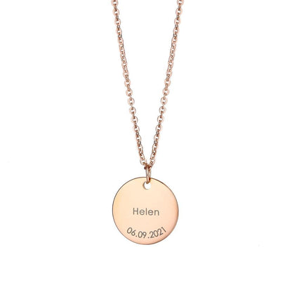 LOANYA personalisierbare runde Plättchenkette Loanya 40 cm Roségold 