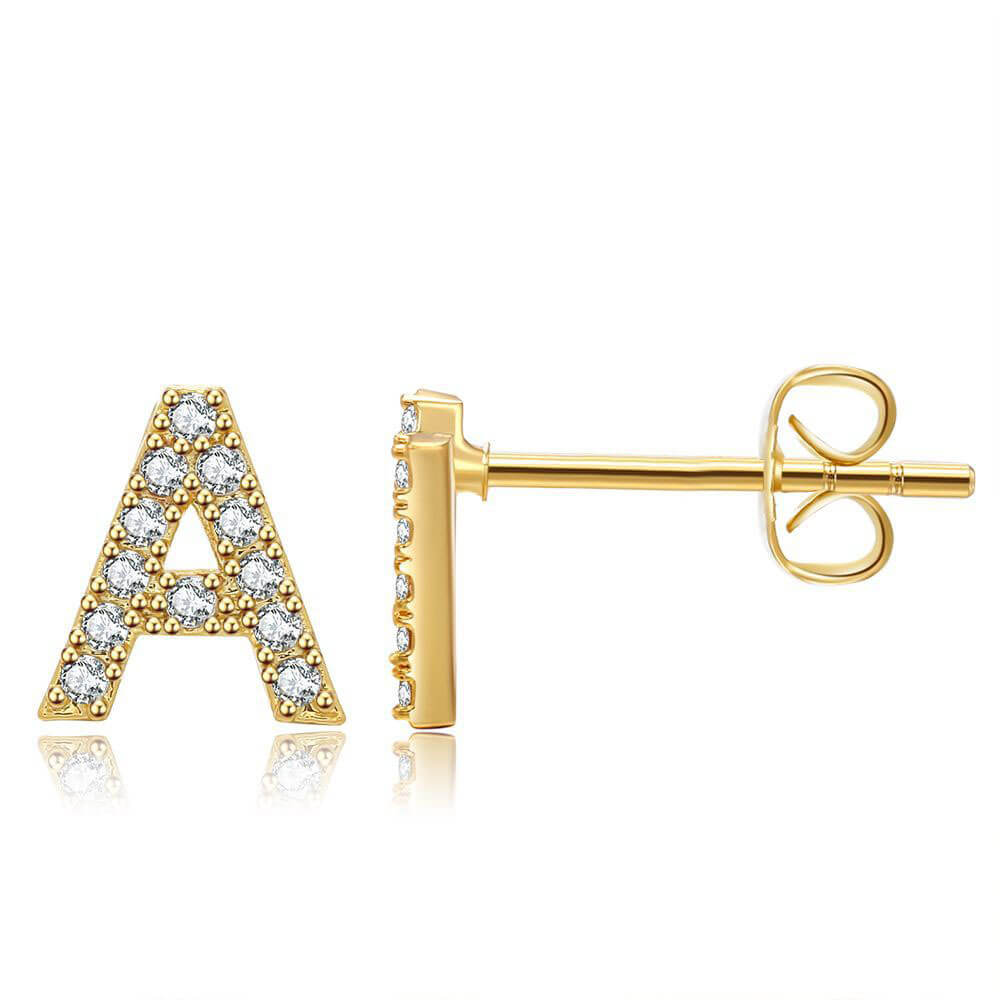 Boucles d'oreilles en zirconium avec initiales